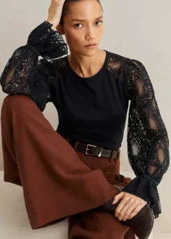 Antique Lace Sleeve Layering Top