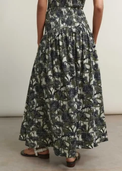 Aster Print High-Waisted Maxi Skirt