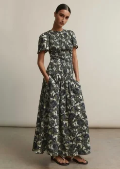 Aster Print High-Waisted Maxi Skirt