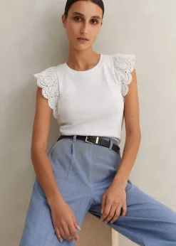 Broderie Trim Tank Top