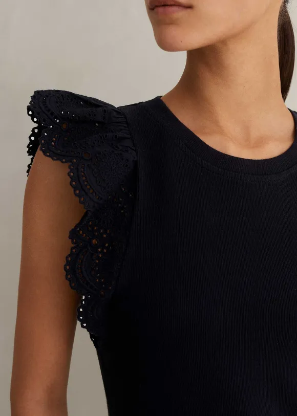 Broderie Trim Tank Top