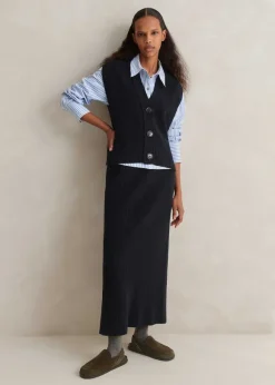 Button Up Knitted Vest + Skirt Co-Ord