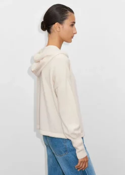 Cashmere Drop Shoulder Box Crop Hoody