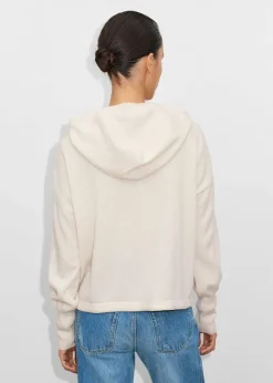 Cashmere Drop Shoulder Box Crop Hoody