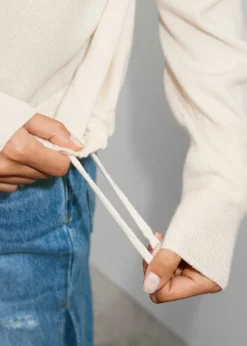 Cashmere Drop Shoulder Box Crop Hoody