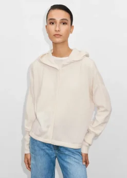 Cashmere Drop Shoulder Box Crop Hoody