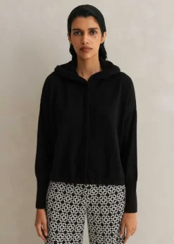 Cashmere Drop Shoulder Box Crop Hoody