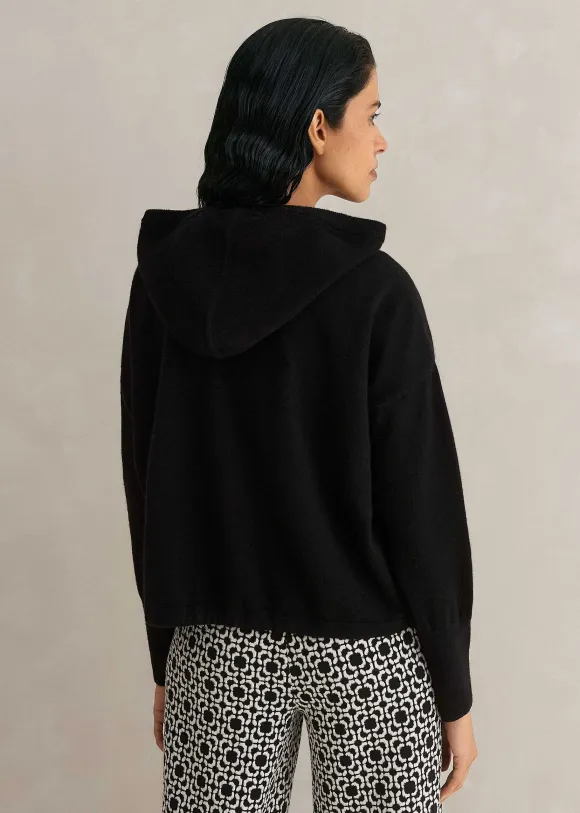 Cashmere Drop Shoulder Box Crop Hoody