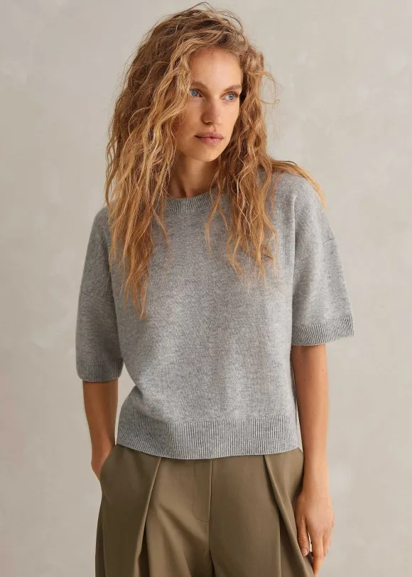 Cashmere Relaxed Crop Tee