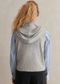 Cashmere Sleeveless Relaxed Zip Hoody