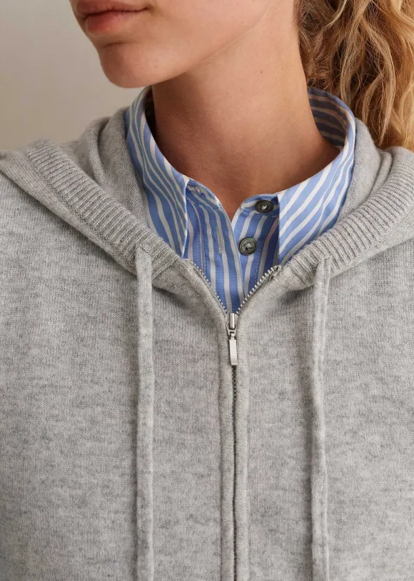 Cashmere Sleeveless Relaxed Zip Hoody