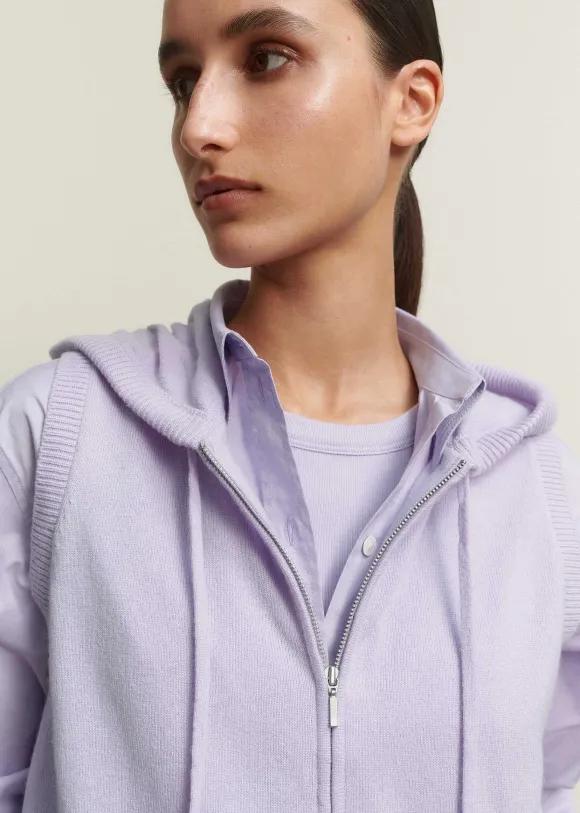 Cashmere Sleeveless Relaxed Zip Hoody