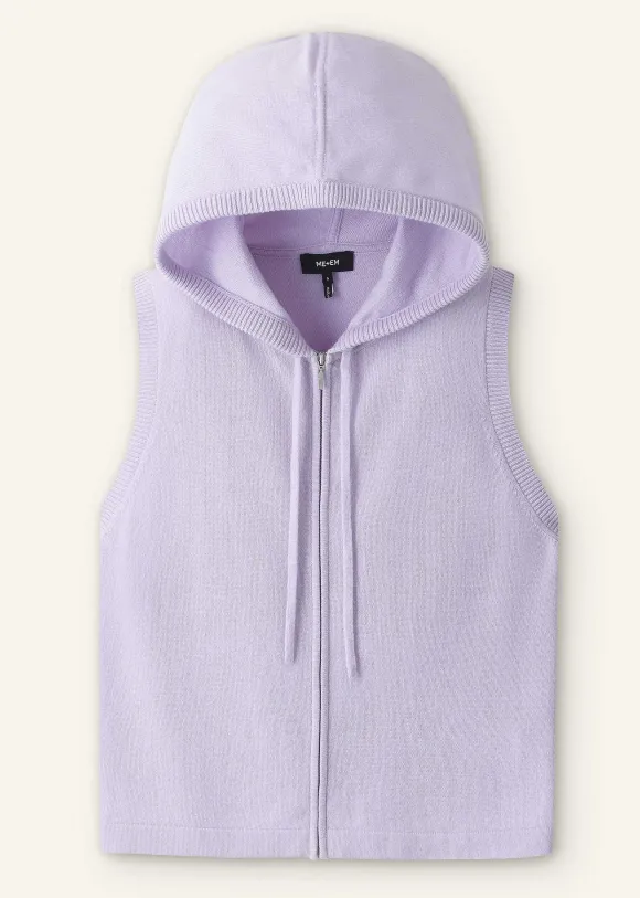 Cashmere Sleeveless Relaxed Zip Hoody