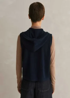 Cashmere Sleeveless Relaxed Zip Hoody