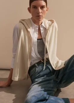 Cashmere Sleeveless Relaxed Zip Hoody