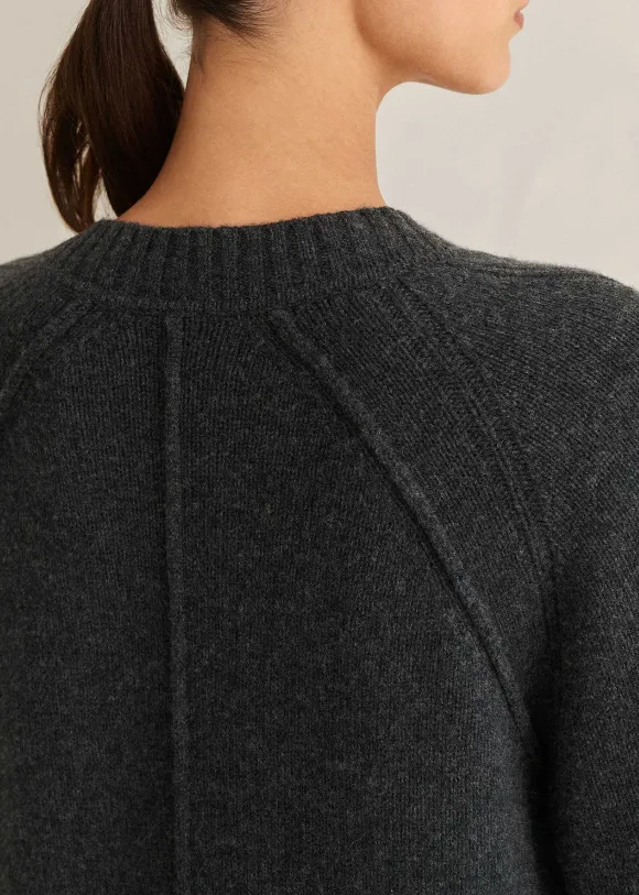 Cashmere-Blend Swing Cardigan