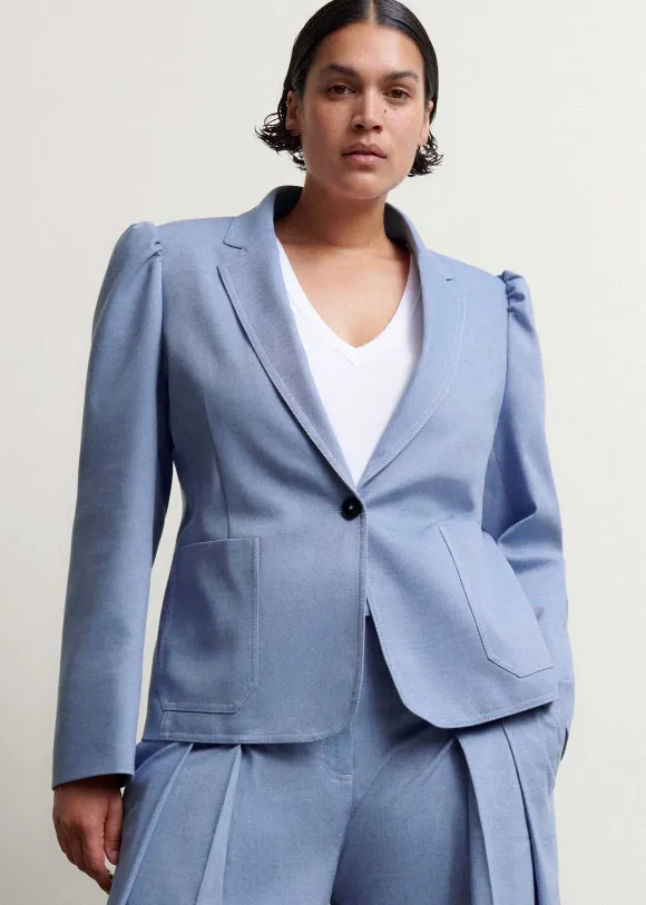 Chambray Tailoring Fitted Blazer