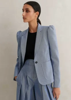 Chambray Tailoring Fitted Blazer