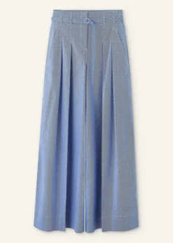 Chambray Tailoring Super Wide-Leg Trouser