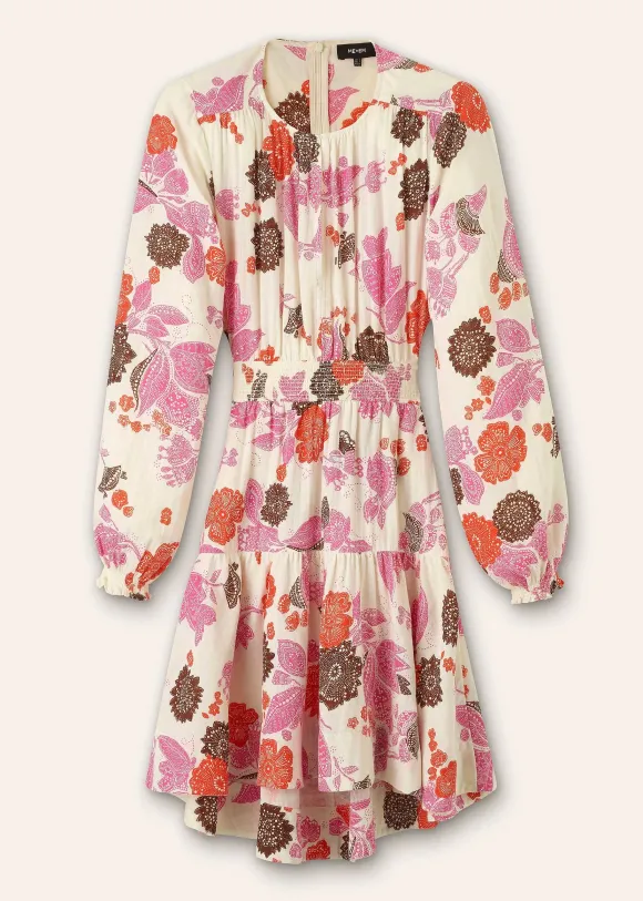 Cheesecloth Bali Print Fit And Flare Dress