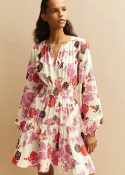 Cheesecloth Bali Print Fit And Flare Dress
