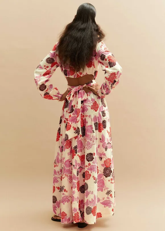 Cheesecloth Bali Print Full-Length Dress
