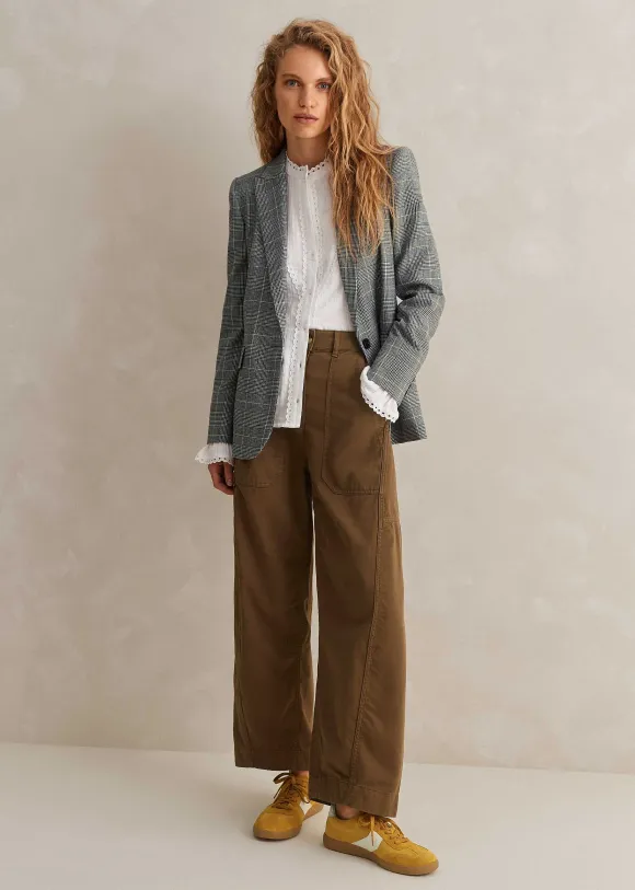 Cheesecloth Broderie Trim Blouse