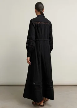 Cheesecloth Drawstring Maxi Dress