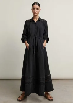 Cheesecloth Drawstring Maxi Dress