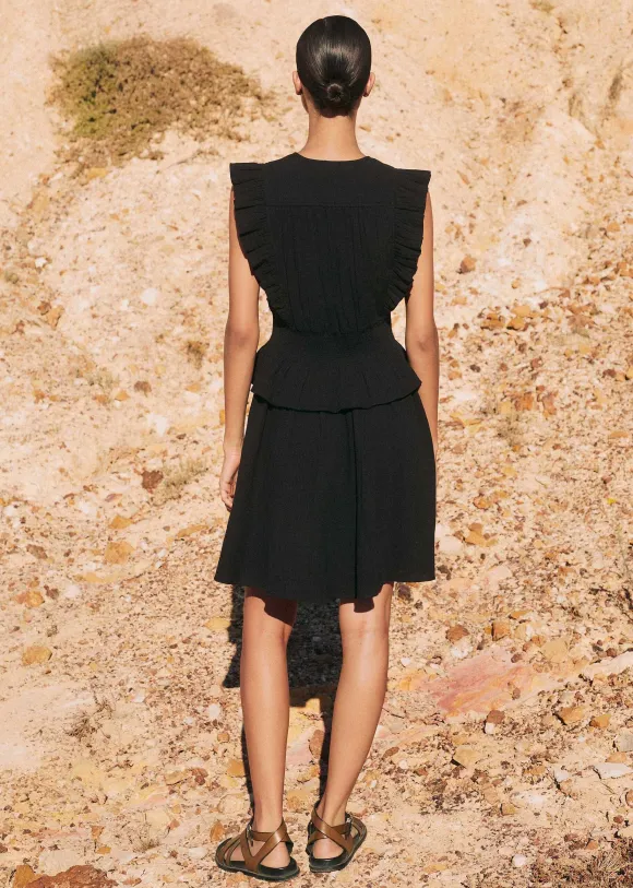 Cheesecloth Fit And Flare Short Dress