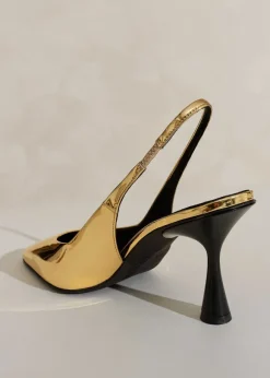 Chisel Toe Metallic Slingback