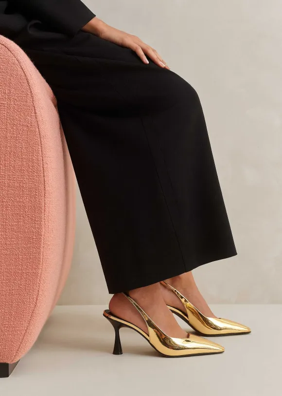 Chisel Toe Metallic Slingback