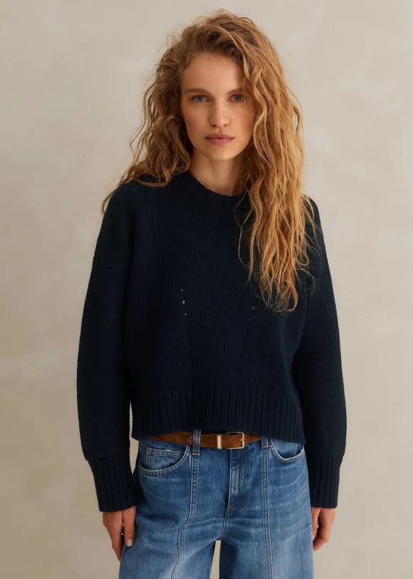 Chunky Cotton Curved Hem Jumper