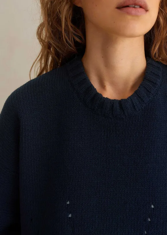 Chunky Cotton Curved Hem Jumper