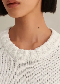Chunky Cotton Curved Hem Jumper