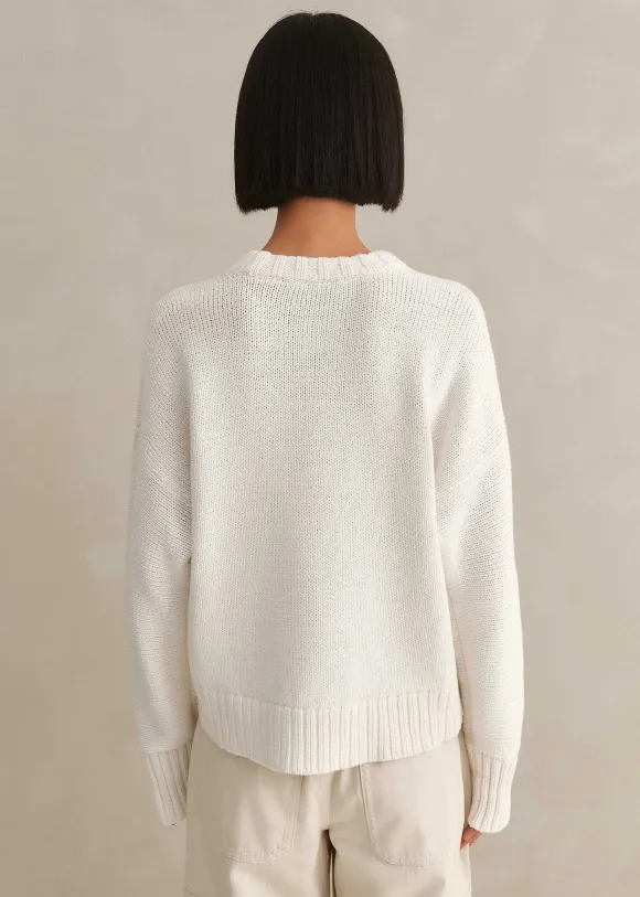 Chunky Cotton Curved Hem Jumper