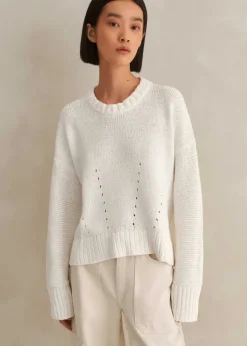 Chunky Cotton Curved Hem Jumper