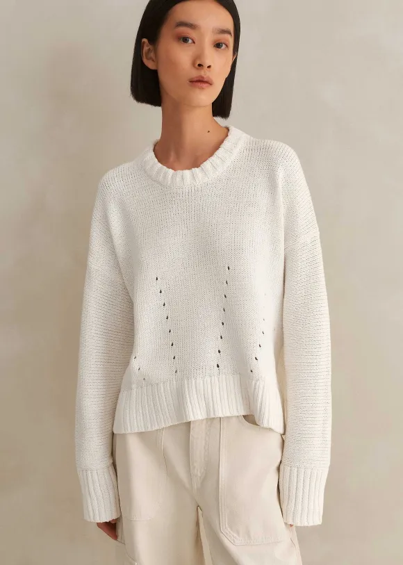 Chunky Cotton Curved Hem Jumper