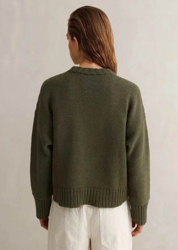 Chunky Cotton Curved Hem Jumper