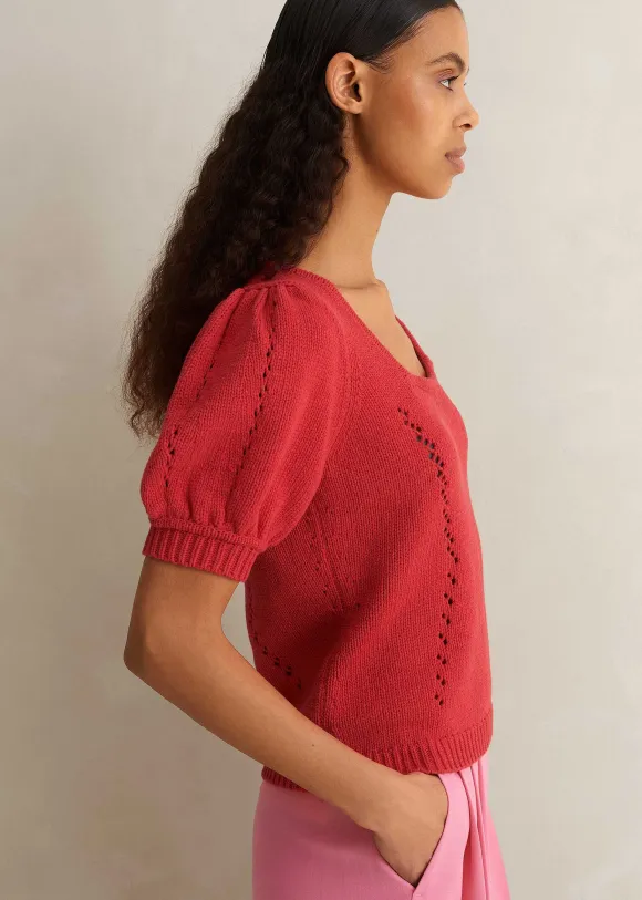 Chunky Cotton Fashioned Square Neck Tee