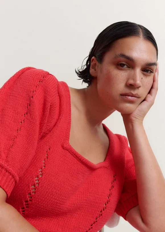 Chunky Cotton Fashioned Square Neck Tee