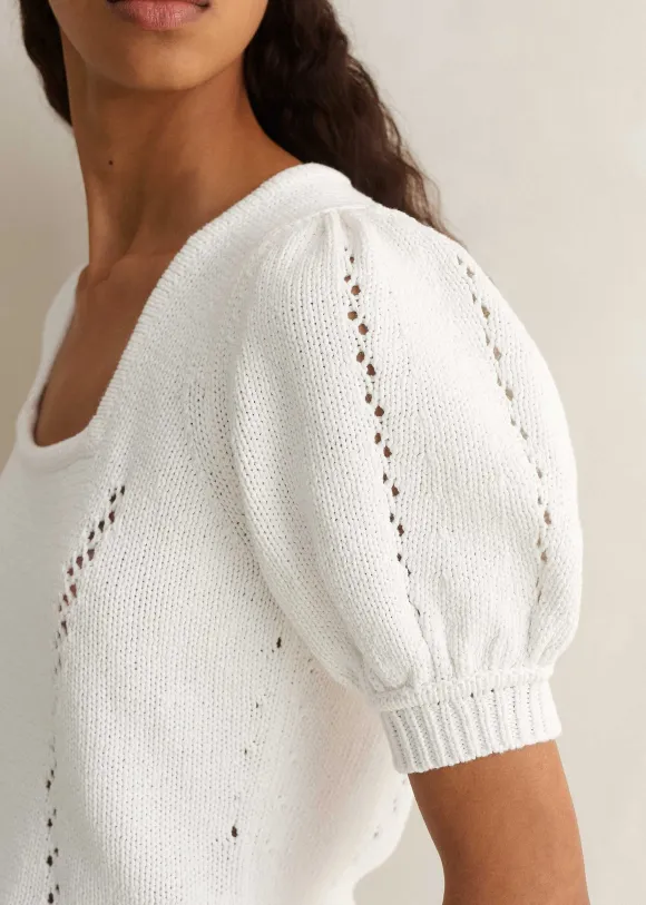 Chunky Cotton Fashioned Square Neck Tee
