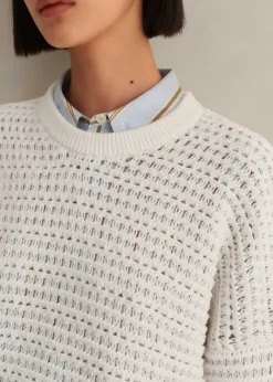 Chunky Cotton Open Stitch Box Jumper
