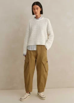 Chunky Cotton Open Stitch Box Jumper