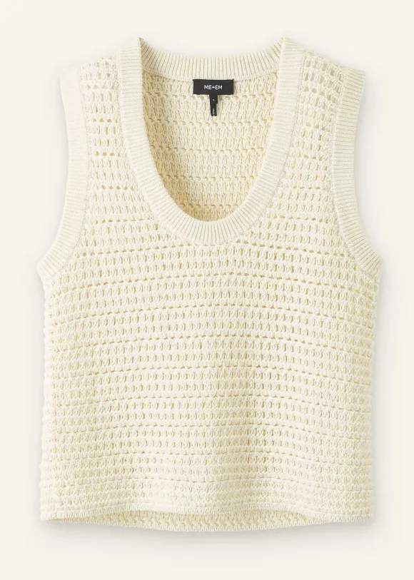 Chunky Cotton Open Stitch Vest