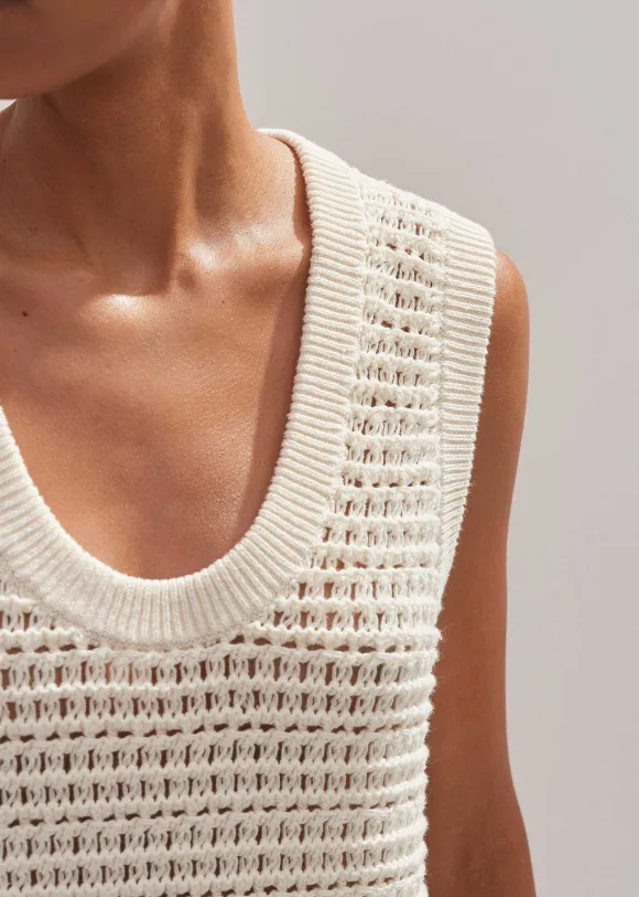 Chunky Cotton Open Stitch Vest