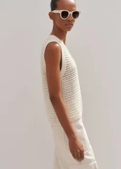 Chunky Cotton Open Stitch Vest