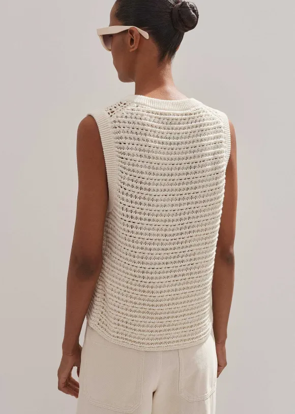 Chunky Cotton Open Stitch Vest