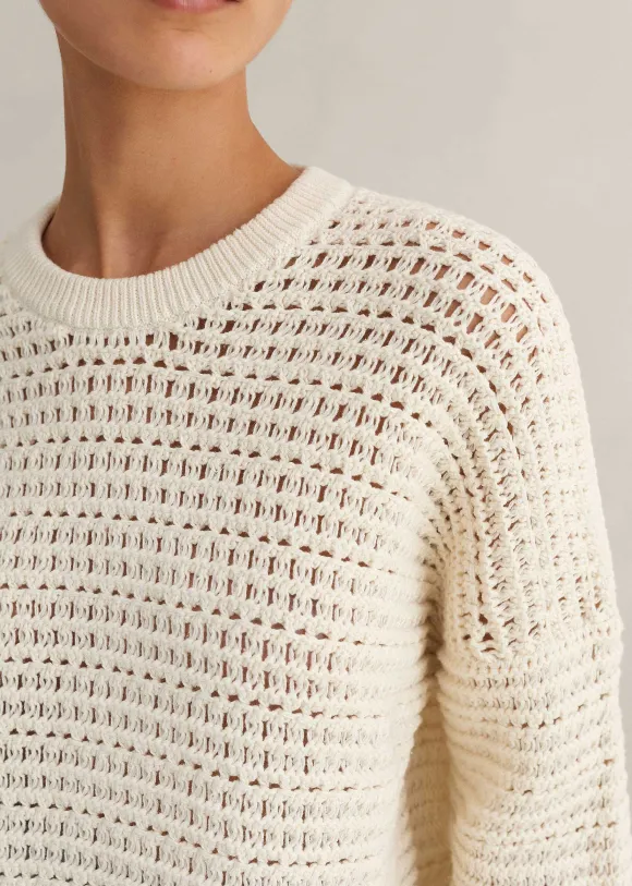 Chunky Cotton Open Stitch Box Jumper