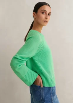Cloud-Soft Merino Cashmere Silk Cropped Box Jumper